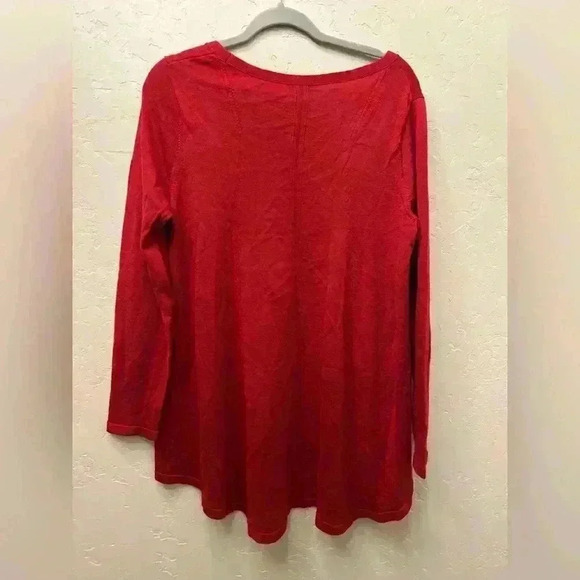 Eileen Fisher high low 100% wool classic holiday minimalist sweater sz LG ￼ - Picture 4 of 7